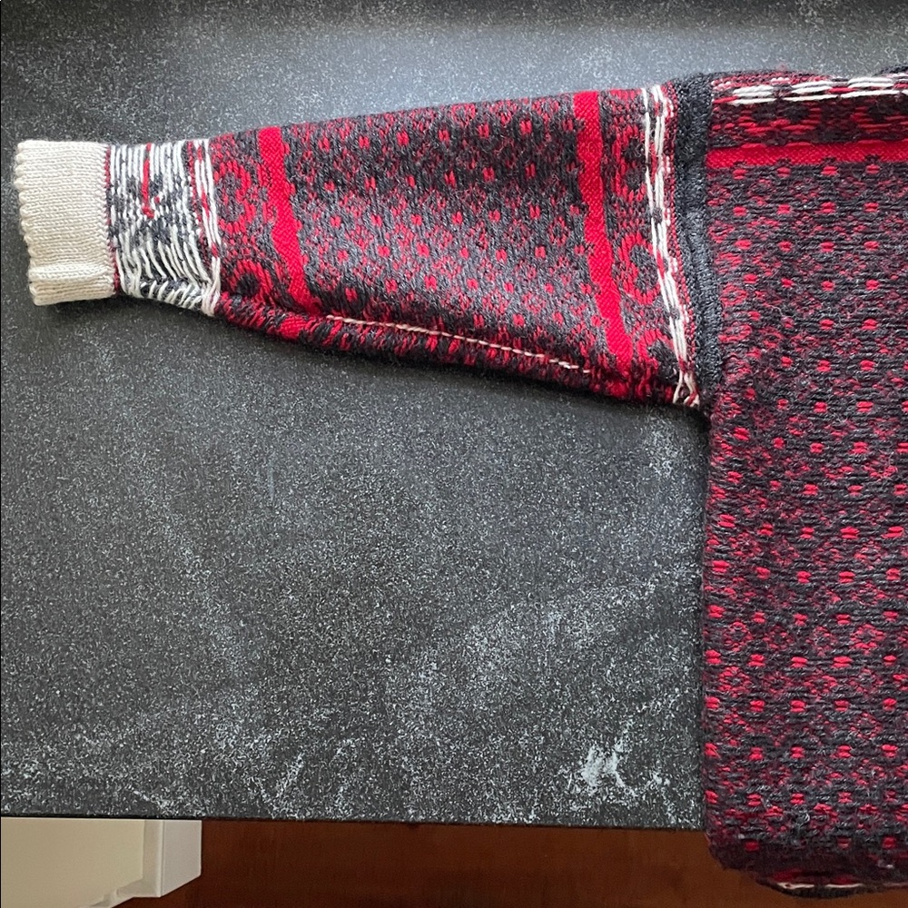 Dale of Norway Red, Black & White Nordic Cowl Sweater - Picture 11 of 15